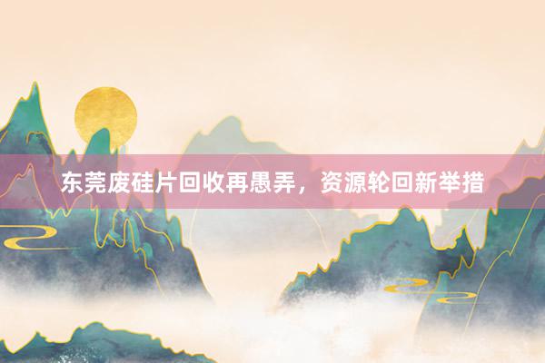 东莞废硅片回收再愚弄，资源轮回新举措